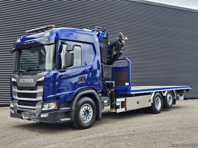 Piattaforma di carico Scania G500 6x2 / FASSI 45 t/m  CRANE / KRAN / GRUA