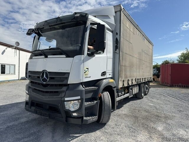 Camion cu platformă și prelată Mercedes-Benz Antos 2542-6x2 Lenk Klima 7,2m Plane AHK