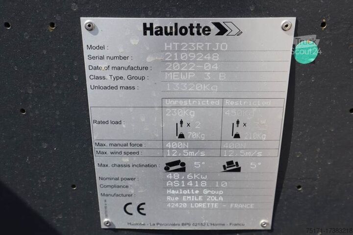 Telescopisch platform Haulotte HT23RTJ O Valid Inspection, *Guarantee! Diesel, 4x