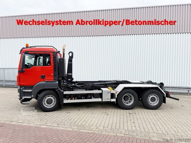Haakarm vrachtwagen MAN TGS 26.480 6x4H-4 BL TGS 26.480 6x4H-4 BL, Multilift Abroller HydroDrive, Lenk-/Liftachse, Wechselfahrzeug