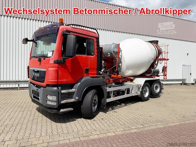 Centrale à béton mobile MAN TGS 26.480 6x4H-4 BL TGS 26.480 6x4H-4 BL, Liebherr HTM 704, Multilift Abroller HydroDrive, Lenk-/Liftachse, Wechselfahrzeug