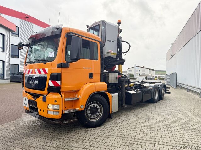 Camion benne à bras amovible MAN TGS 26.440 6x2-4 BL TGS 26.440 6x2-4 BL, Kran, Lenk-/Liftachse, Krankabine, Epsilon Q150Z96