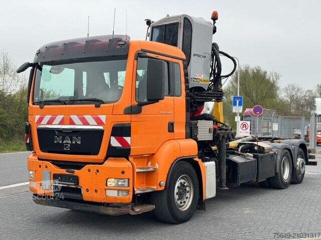 Camion benne à bras amovible MAN TGS 26.440 6x2-4 BL TGS 26.440 6x2-4 BL, Kran, Lenk-/Liftachse, Krankabine, Epsilon Q150Z96