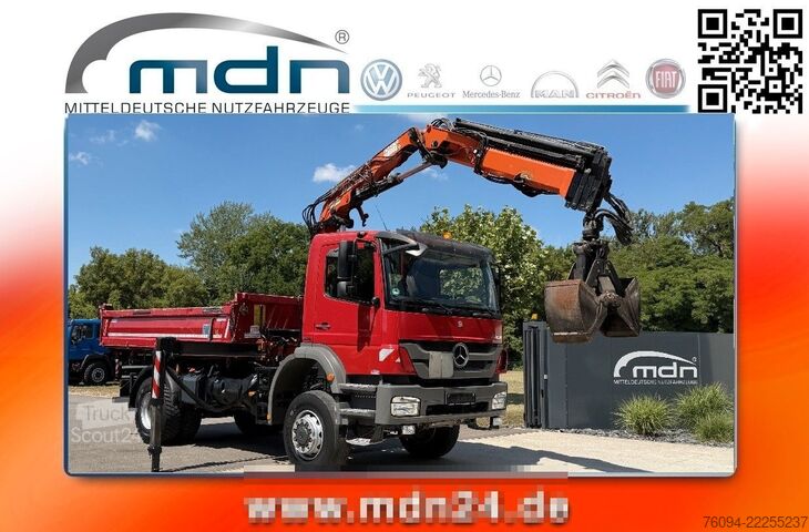 Kuorma-autoon asennettu nosturi MERCEDES-BENZ Axor 1833 4x4 Kipper Kran 17m FUNK AHK