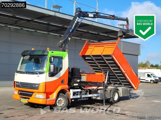 Ribaltabile con gru DAF LF45.210 LF 4X2 MKG HLK 66 Crane Kran 5m3 tippe...