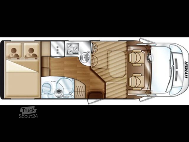 Teilintegriertes Wohnmobil HYMER-ERIBA Tramp 614 CL 3,85 t, Zusatzluftfeder, Markise