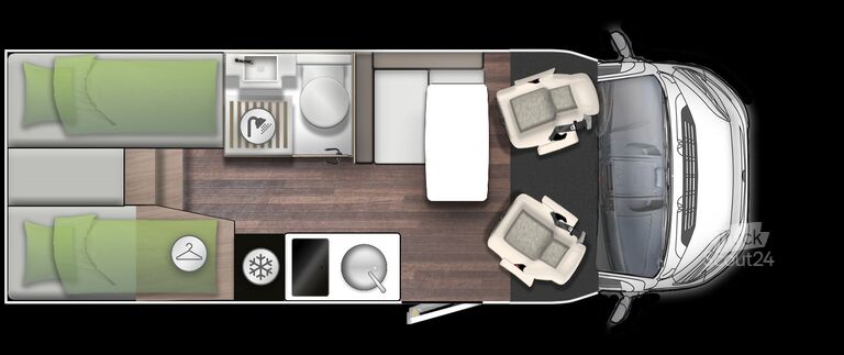 Half-integraal camper FORSTER T 669 EB, Markise, Radio mit Navi+Rückfahrkamera