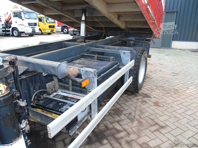 Kranwagen DAF CF 75.240 ATI + EURO 2 + HIAB 090 + 3SIDE TIPPER