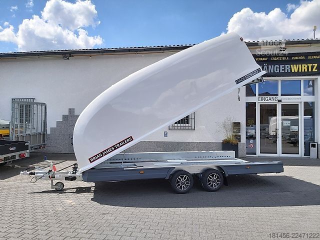 Autotransporter Anhänger Brian James Trailers Race Shuttle 3 blackline Alufelgen 470x195 100kmH