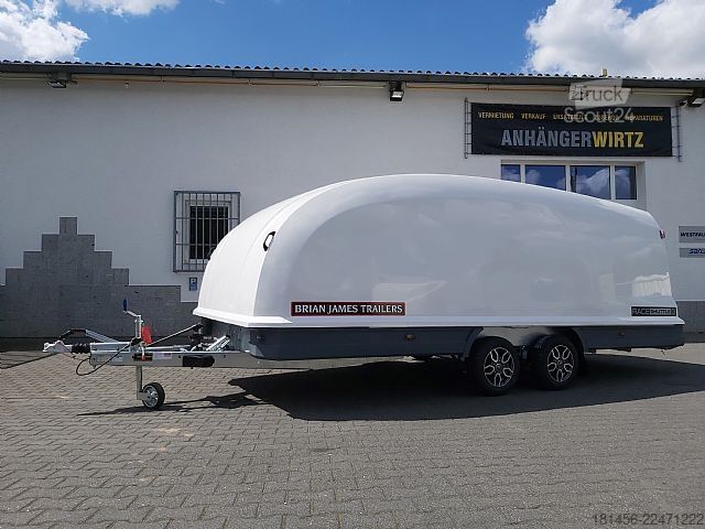 Autotransporter Anhänger Brian James Trailers Race Shuttle 3 blackline Alufelgen 470x195 100kmH