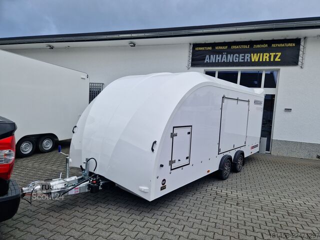 Prikolica za prevoz automobila Brian James Race Transporter 384-0060 550cm ankippbar weiß verfügbar