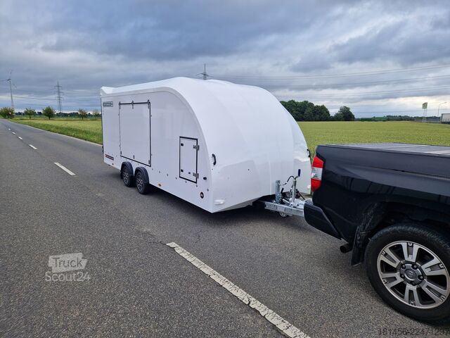 Prikolica za prevoz automobila Brian James Race Transporter 384-0060 550cm ankippbar weiß verfügbar