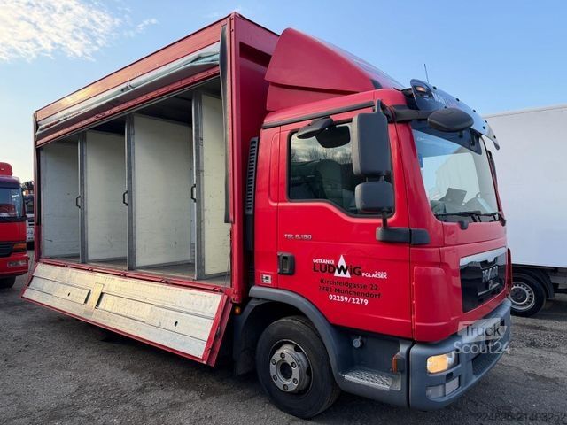 Italautó italáruszállító MAN TGL 8.180 4x2 BL  GETRÄNKEAUFBAU PLANE EURO5