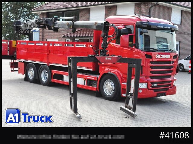 Kamyon üzerine monteli vinç SCANIA R400, HIAB XS 166-3 Lift-Lenkachse