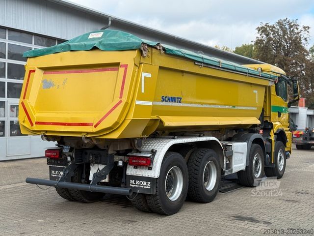 Kipper LKW MAN TGS 32.470 8x4 Muldenkipper Schmitz elekt. Plane