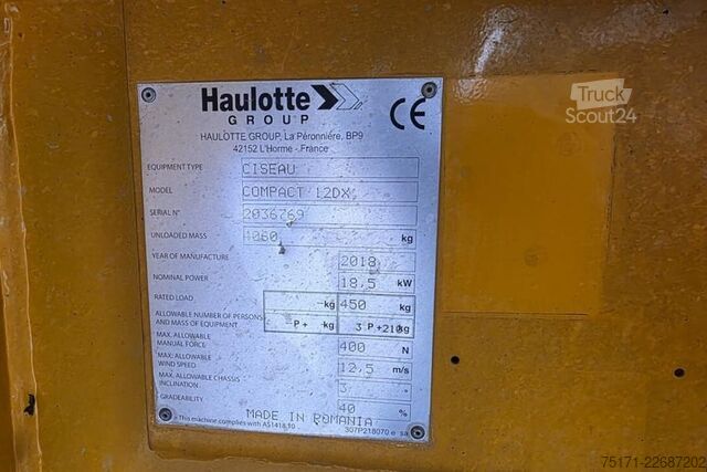 Schaarlift Haulotte Compact 12DX Diesel, 4x4 Drive, 12m Working Height