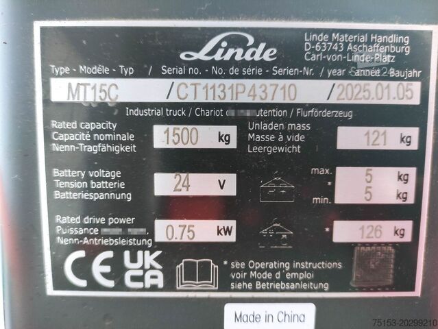 Transpalete electrice Linde MT15C