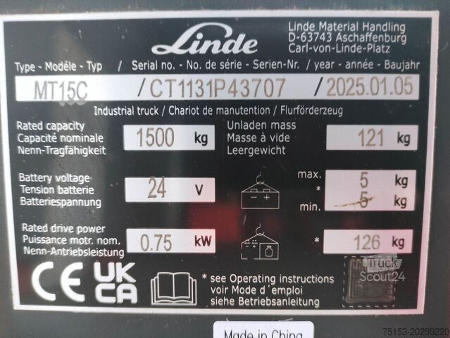 Transpalete electrice Linde MT15C
