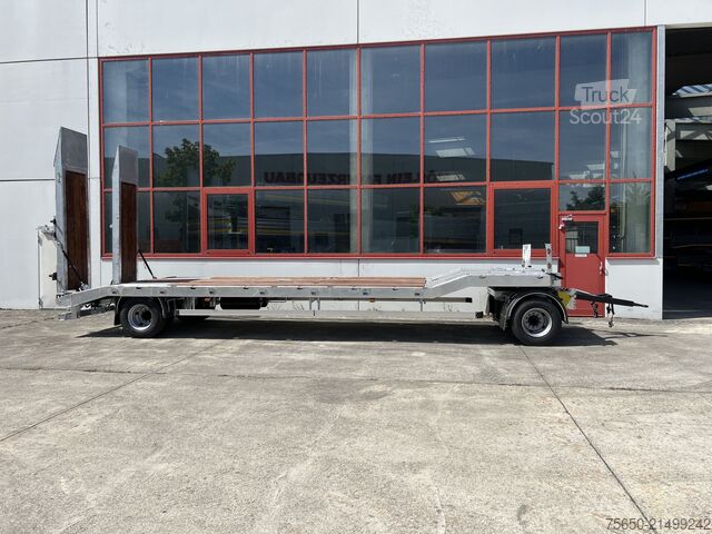 Žemagrindė platforma priekaba Möslein T 2 Schwebheim  Neuer 2 Achs Tieflader- Anhänger, Verbreiterung