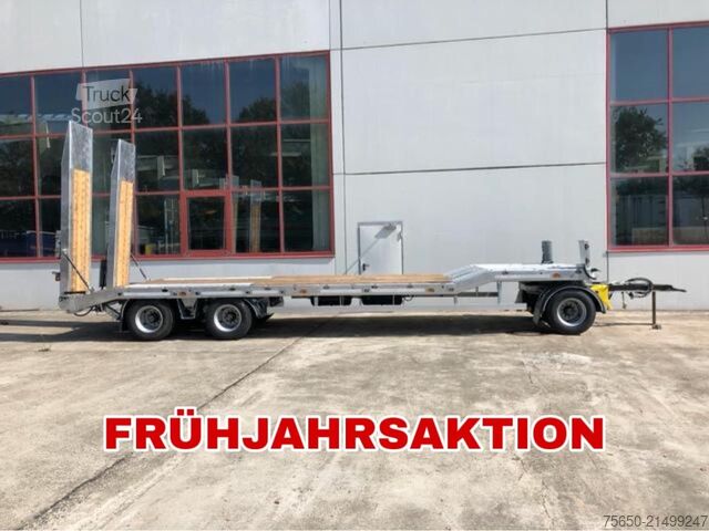 Žemagrindė platforma priekaba Möslein T 3-6 VB  3 Achs Tieflader- Anhänger, Verbreiterung