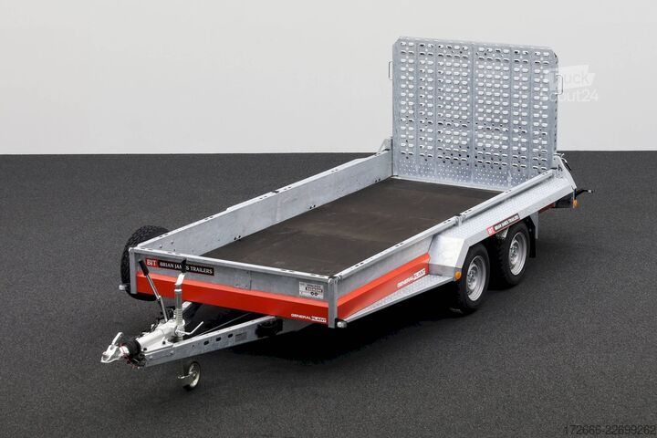 Baumaschinenanhänger Brian James Trailers GENERAL PLANT 551-4017-35-2-13 | SCHWERLASTRAMPE 400X170CM 3500KG BAUMASCHINENANHÄNGER | SCHWARZ