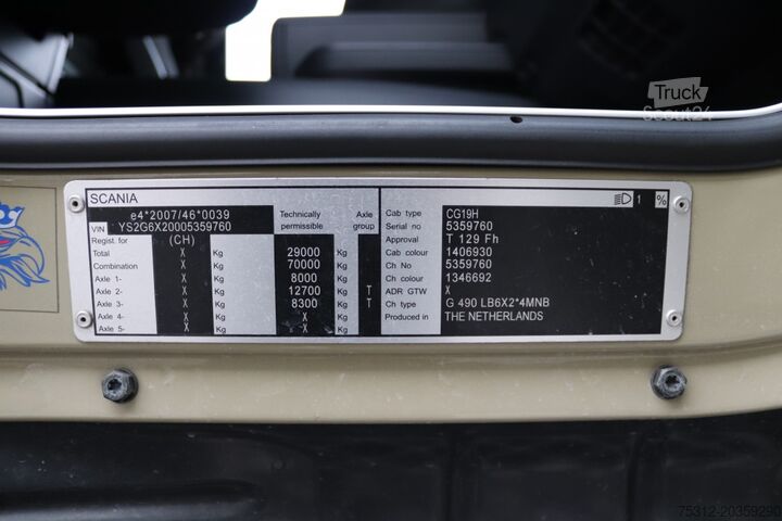 Camion Ă silo Scania G490 Silo 6x2 E6 Kompressor Riwo Ice 3 SKL 700