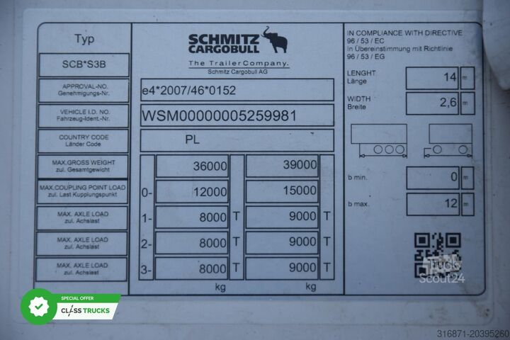 Reefer semitrailer SCHMITZ CARGOBULL SKO FP 60 ThermoKing SLXi 300