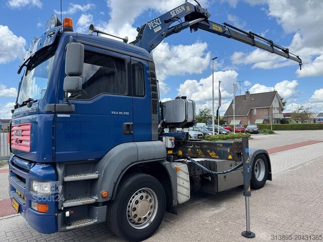 Standard tractor MAN TGA 18.310, Crane Pesci SE155N/4, Manual Kran, ...
