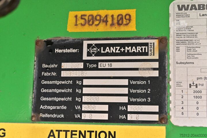 Naczepa chłodnia Lanz+Marti EU 18 Durchlader Mitsubishi TU73EX