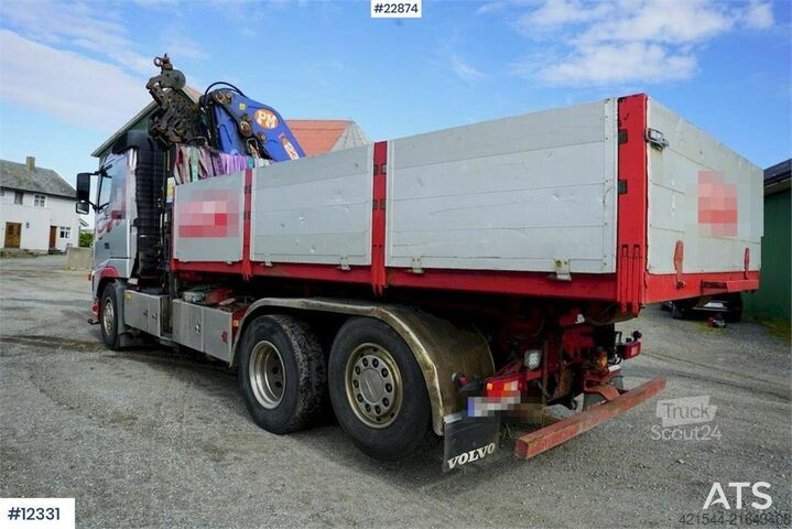 Crane Volvo FH12 6x2 hook lift truck with a PM 23 tm crane