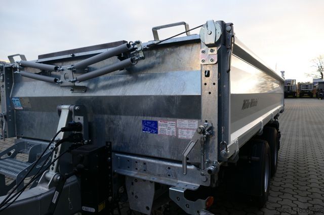 Tresidigt tippvagnssläp MÜLLER-MITTELTAL 18 to. Tand.-Stahl - Strong -3 Seiten mit Rampen