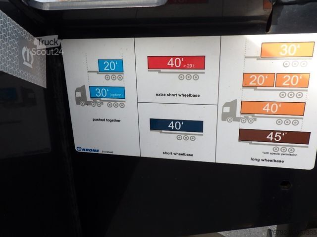 Wissellaadbak oplegger KRONE SDC 27 eLTU70 Containerchass. 45'/Tele/Luft/Lift