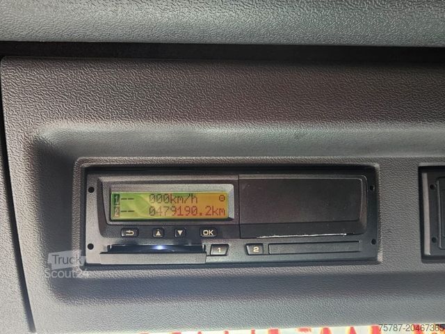 Flatbed truck with tarp SCANIA G410 Volumen, Edscha, Hubdach+Tandemhänger