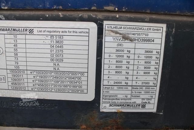 Semirremolque abierto con toldo SCHWARZMÜLLER S1 - Tautliner MEGA - SAF - Nr.: 804