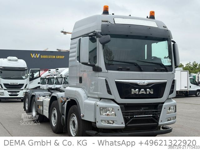 Āķa konteineru automašīna MAN TGS 32.480*Lenk+Lift*Palfinger*Klima*8x2*Liege*