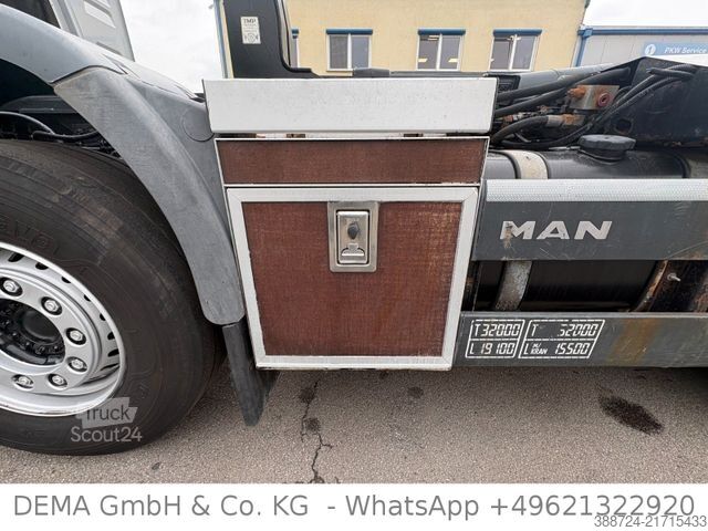 Āķa konteineru automašīna MAN TGS 32.480*Lenk+Lift*Palfinger*Klima*8x2*Liege*