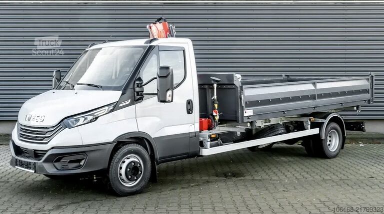 Trekants tippbil med kran Iveco Daily 70C18 HA8 Kipper Kran