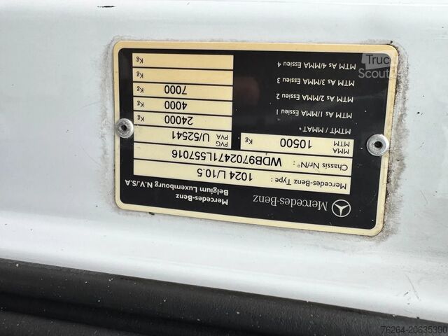 Chassi med hytt Mercedes-Benz Atego 1024 PTO