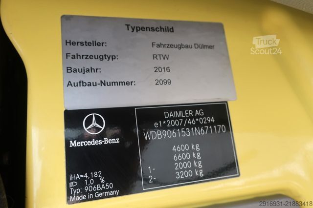 Brandbil MERCEDES-BENZ Sprinter 519 CDI RTW / 1. Hand /SHZ / Fzg Nr:A16