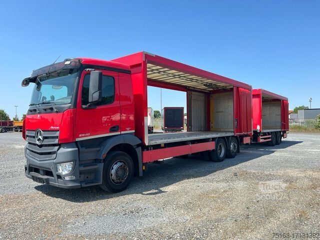 Вантажівка з платформою і тентом MERCEDES-BENZ Antos 2540 L 6x2 Pritsche LBW