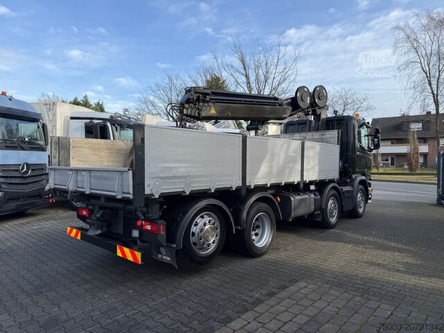 Trijų pusių savivartis sunkvežimis Scania G450 8X2*6 Kipper Kran HMF 2620 K5