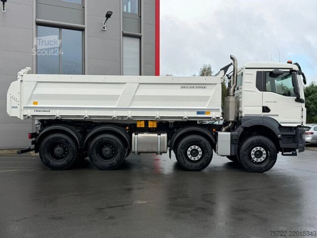 3-странен самосвал MAN TGS 41.480 8x4 BB mit Meiller 3-Seitenkipper