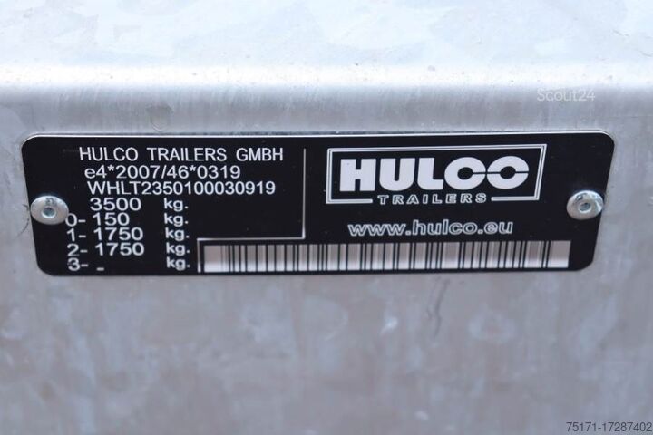 Remorcă Hulco Terrax-2 3500kg cu 2 axe, capacitate 2,770 kg, Hulco Terrax-2 3500kg 2 Axel Trailer, 2.770 kg Capacity,