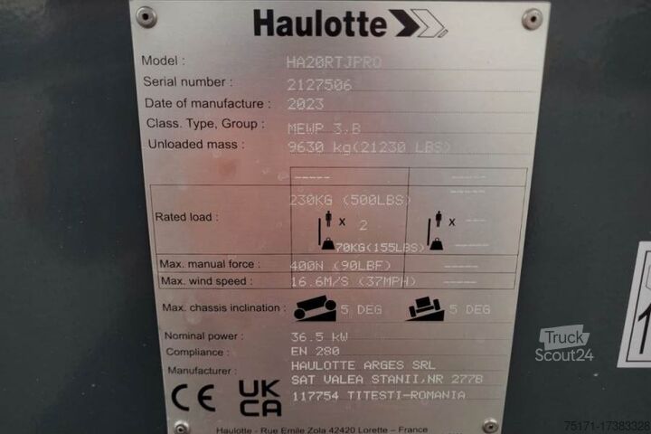 Articulated telescopic work platform Haulotte HA20RTJ Pro Valid inspection, *Guarantee! 20.6 m W