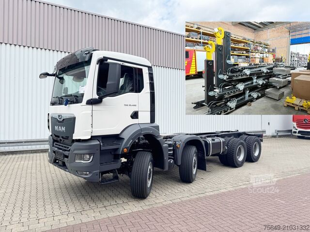 Camion benne à bras amovible MAN TGS 35.480 8x8 BB CH TGS 35.480 8x8 BB CH, Hohe Bauart, Nebenantrieb