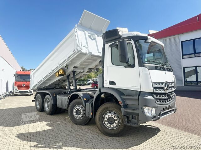 Camion-benne tricar Mercedes-Benz Arocs 4142 K 8x4/4 Arocs 4142/45 K 8x4/4, Meiller Bordmatik links