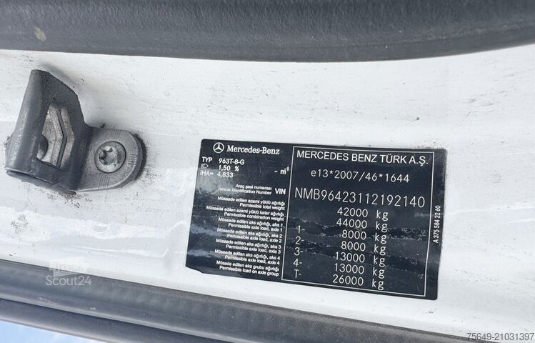 Camion-benne tricar Mercedes-Benz Arocs 4142 K 8x4/4 Arocs 4142/45 K 8x4/4, Meiller Bordmatik links