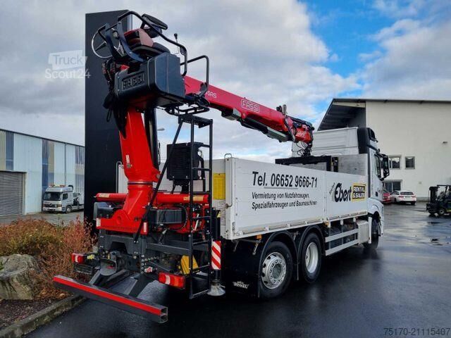 Φορτηγό γερανού Mercedes-Benz Actros 2745 L 6x2 Baustoffpritsche+Kran Retarder