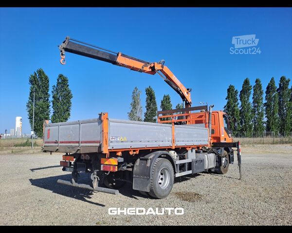 Standart çekici ünitesi IVECO AD190D42 - CASSONE RIB. TRILATERALE CON GRU DIETRO CABINA