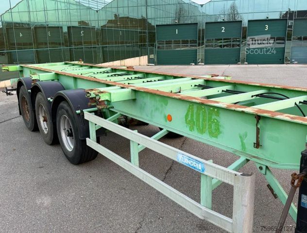 Auflieger-Wechselfahrgestell  Flandria 3 AXLE DRUM BRAKES LIFT AXLE SUPER STRO